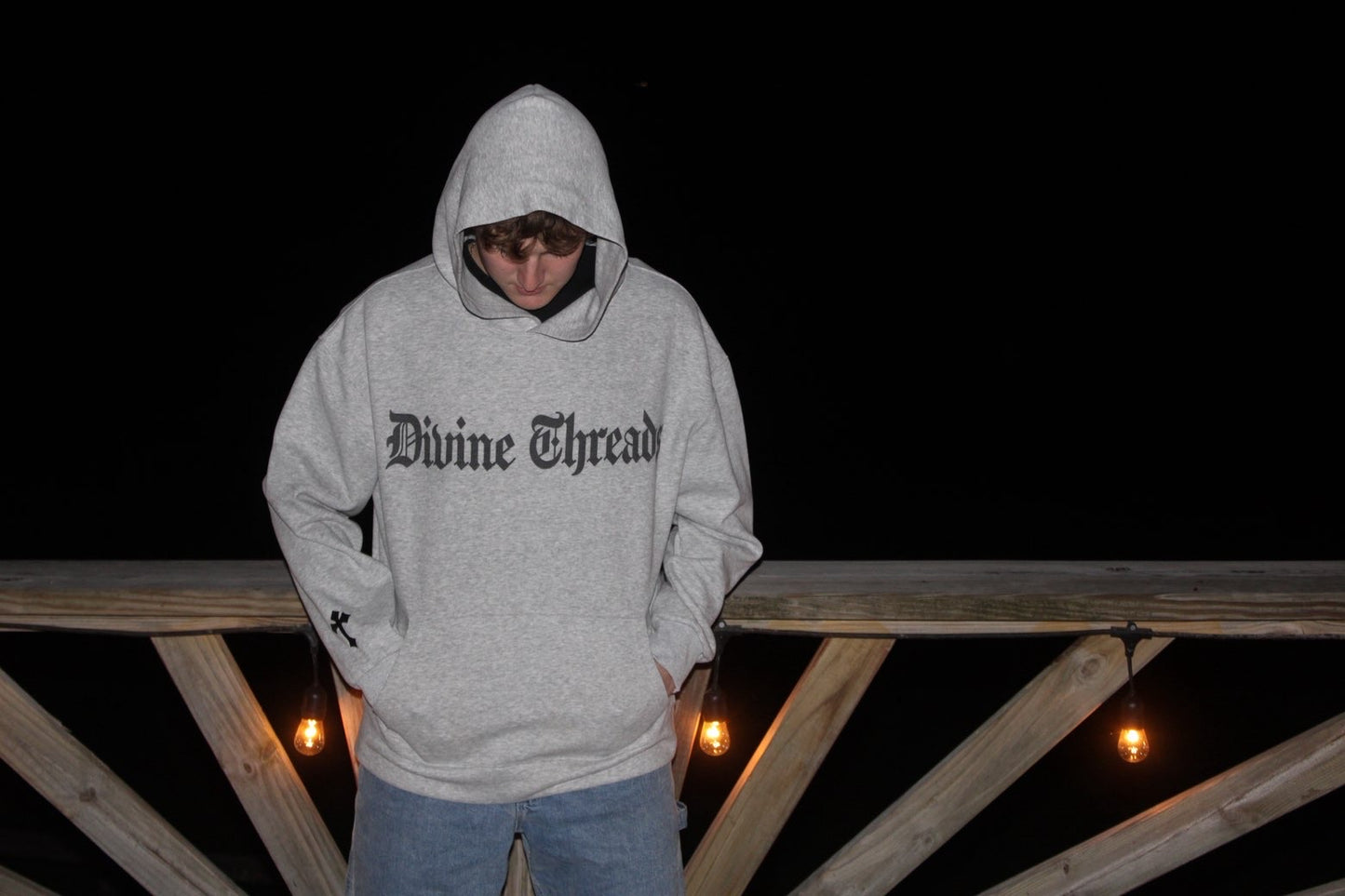 Through His Power Hoodie in Gray