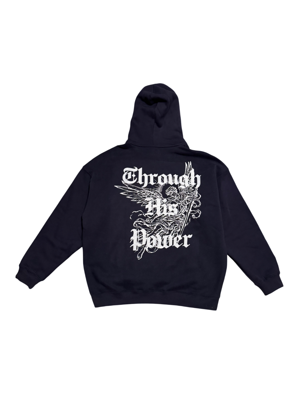 Through His Power Hoodie in Navy