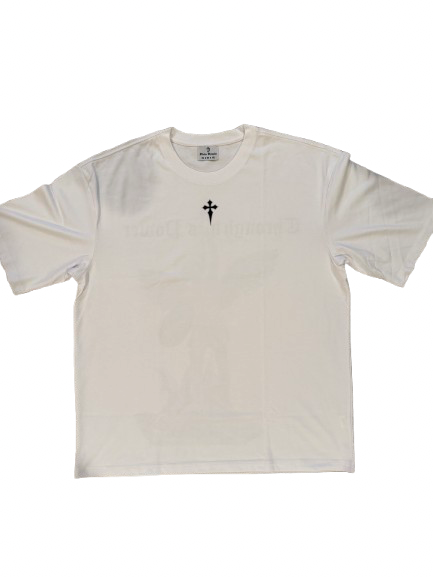 Through His Power T shirt in White